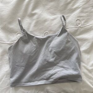 Gray Spaghetti Strap Crop Top